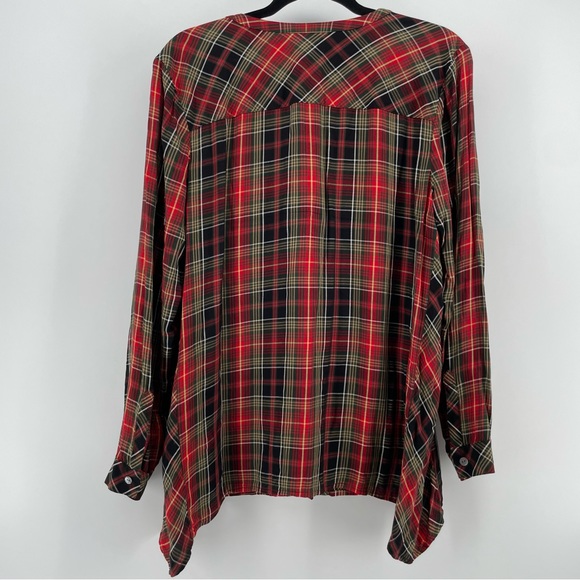 J.Jill Buttoned Shirt Tunic Red Plaid L - Picture 3 of 4